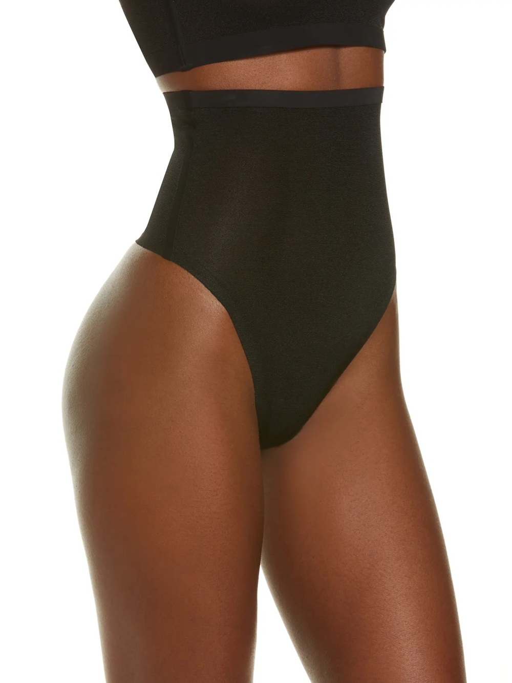 NWT SKIMS Power Mesh High Waisted Thong in Onyx